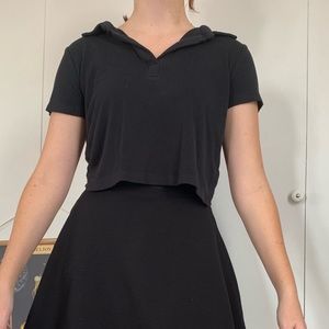 Black Cropped Polo